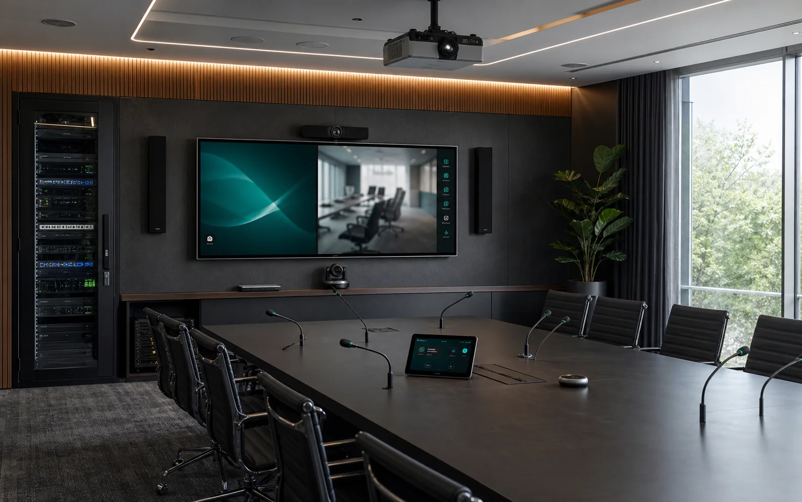 Boardroom video conferencing and AV integration system